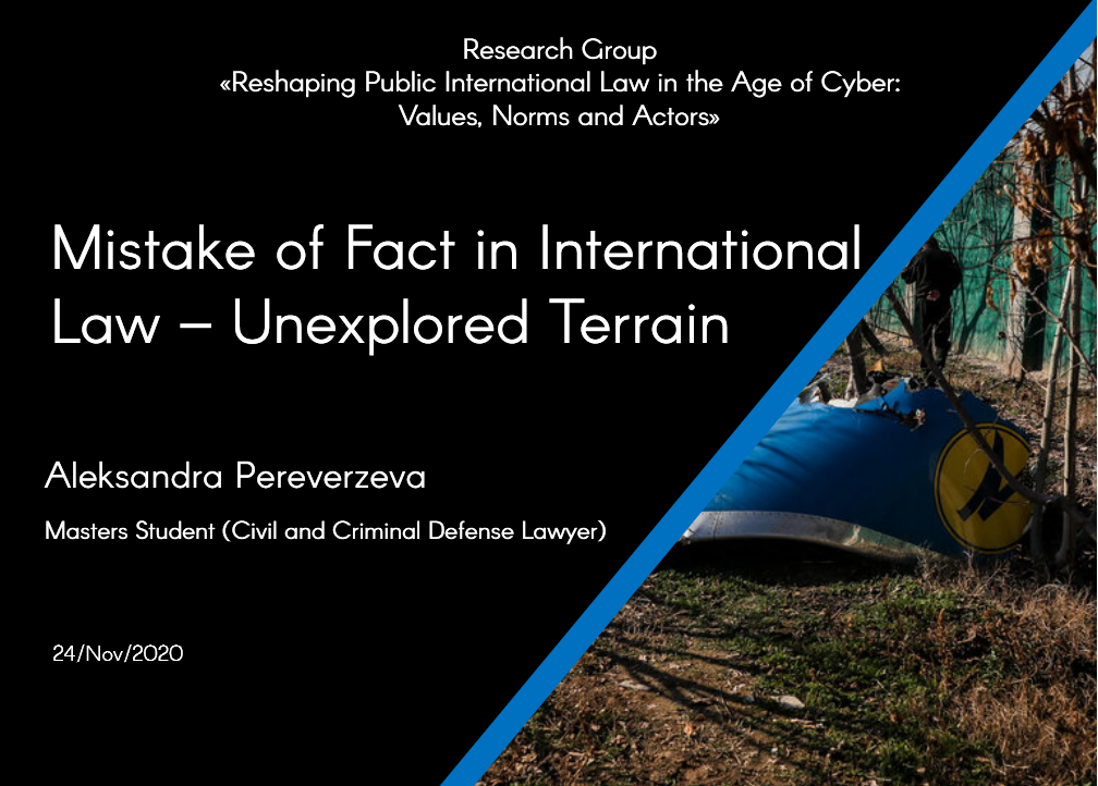 Seminar on the topic of &quot;Mistake of Fact in International Law – Unexplored Terrain&quot;